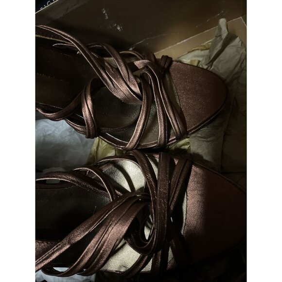 Steve Madden Luminus Wedge Sandals Copper Leather Size 9 - New in Box - Picture 2 of 2